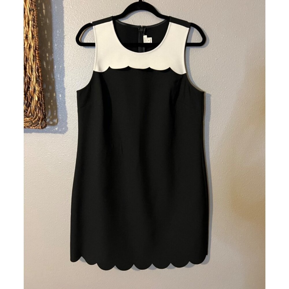 J Crew Dress 10 Black Cream Sleeveless Stretch Career Church Washable - Picture 4 of 5